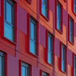 Colorful facade with windows and lines