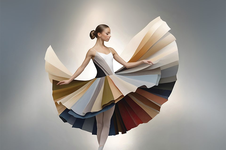 Ballerina met kleurenrok kopie